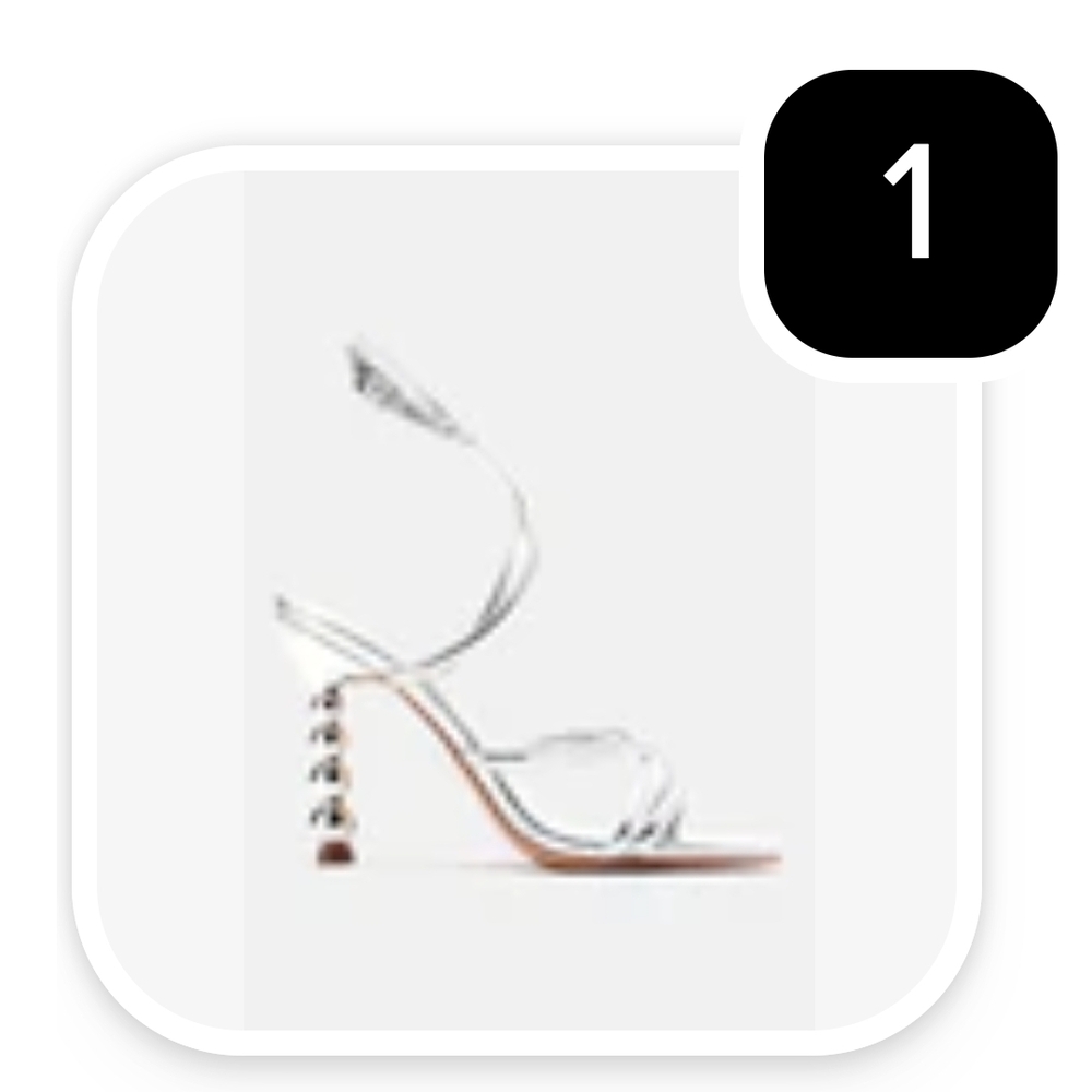 Fashion Nova Silver Spiral Heels